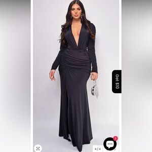 Black Hallie gown size XL never worn. I also have a L in this gown.